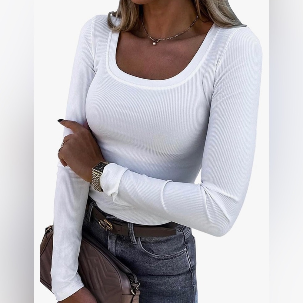 Dove white long sleeve cotton top